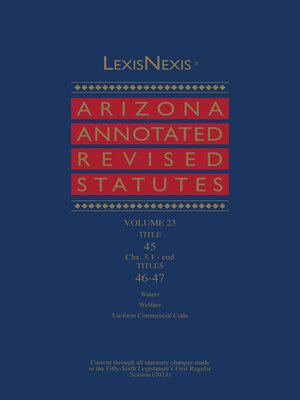 cover image of LexisNexis Arizona Annotated Revised Statutes